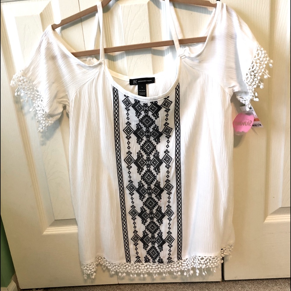 INC White Summer Blouse